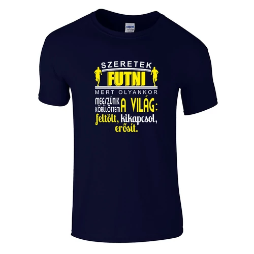 Szeretek futni póló (Sötétkék)