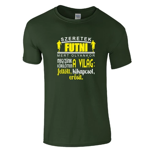 Szeretek futni póló (Sötétzöld)