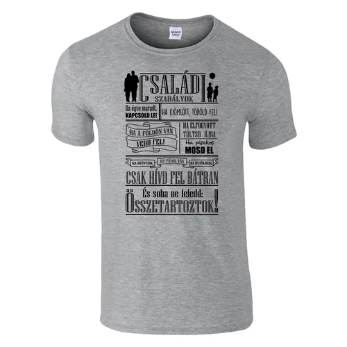 Családi szabályok póló (szürke)