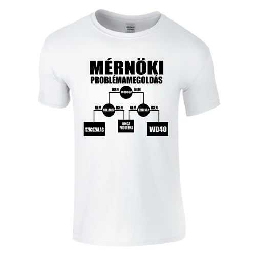 Mérnöki problémamegoldás póló (Fehér)