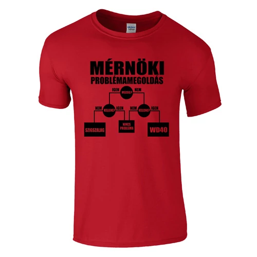 Mérnöki problémamegoldás póló (Piros)