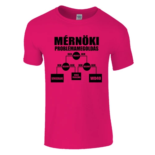 Mérnöki problémamegoldás póló (Rózsaszín)