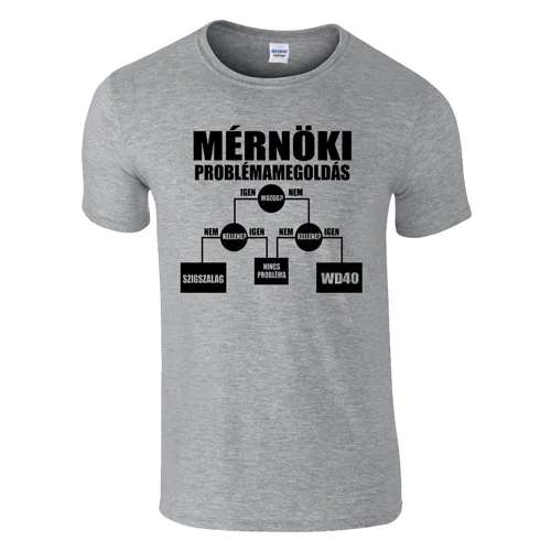 Mérnöki problémamegoldás póló (szürke)