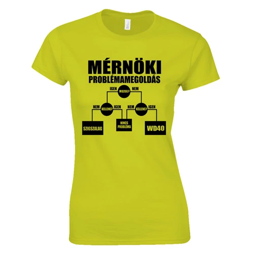 Mérnöki problémamegoldás női póló (citrom)