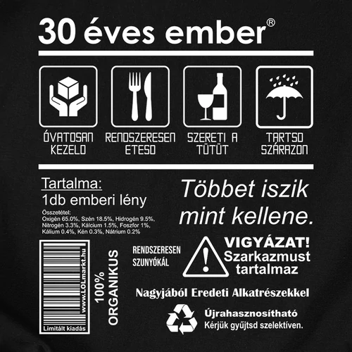 Csomag ellátás címke - szülinapos póló (Fekete)