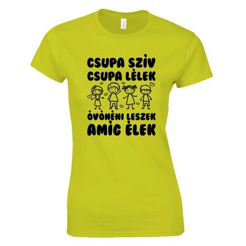 Csupa szín csupa lélek óvónéni női póló (Citrom)