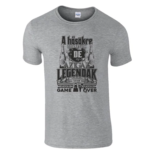 Az igazi legendák sose halnak meg - legénybúcsú póló (Szürke)