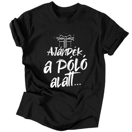 Ajándék a póló alatt férfi póló (Fekete)