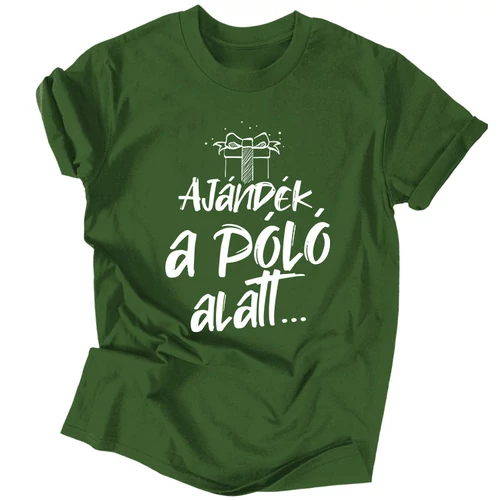 Ajándék a póló alatt férfi póló (Sötétzöld)