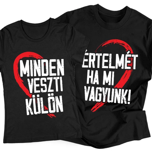 Minden értelmét veszti páros póló (fekete)