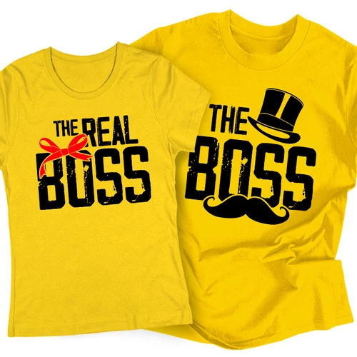 Boss&Real Boss páros póló (Citrom)