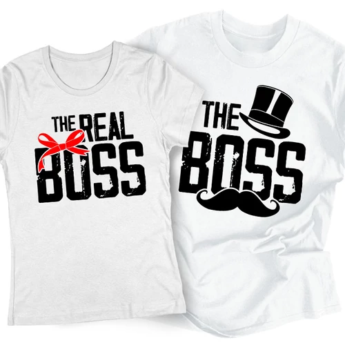Boss&Real boss páros póló (Fehér)