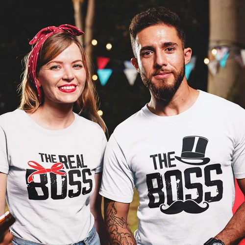Boss&Real Boss páros póló (B_Fehér)