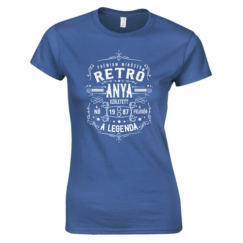 Retró anya póló (Királykék)