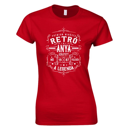 Retró anya póló (Piros)