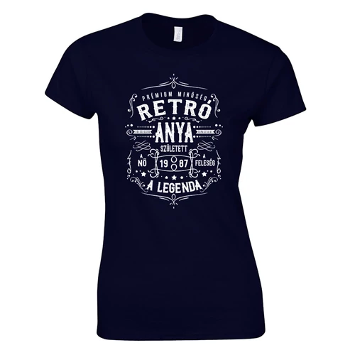 Retró anya póló (Sötétkék)