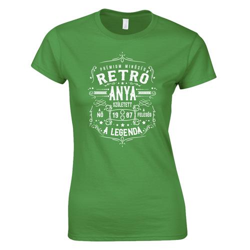 Retró anya női póló (zöld)