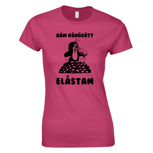 Rám köhögött elástam női póló (rózsaszín)