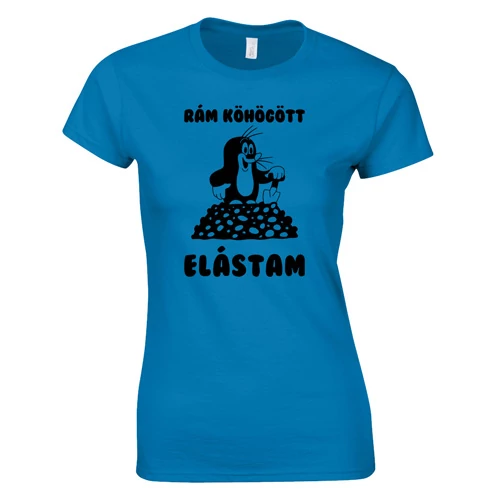Rám köhögött elástam női póló (türkiz)
