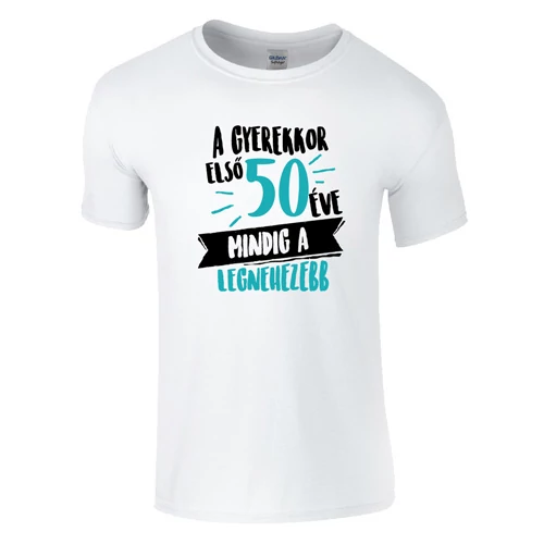 A gyerekkor első 50 éve férfi póló (Fehér)