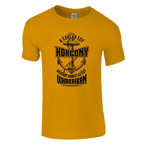 A család egy horgony férfi póló (Narancs)