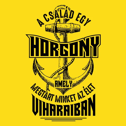 A család egy horgony női póló (B_Citrom)