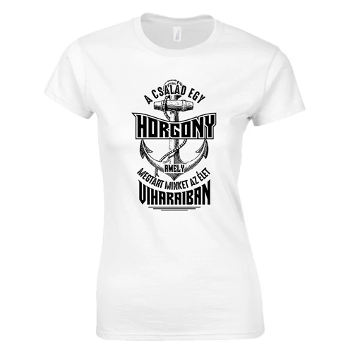 A család egy horgony női póló (Fehér)