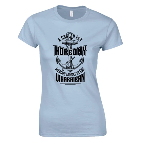 A család egy horgony női póló (Világoskék)