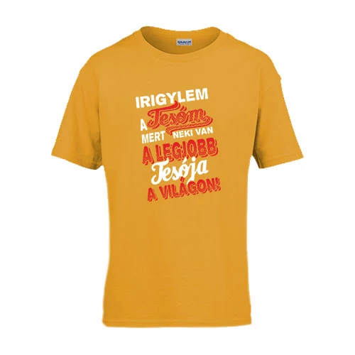 Irigylem a tesóm gyerek póló (Narancs)