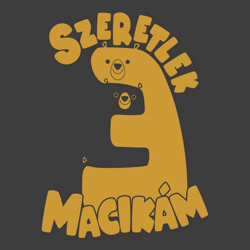 Szeretlek Macikám női póló (B_Grafit)