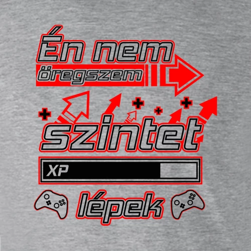 Nem öregszem, szintet lépek póló (szürke)
