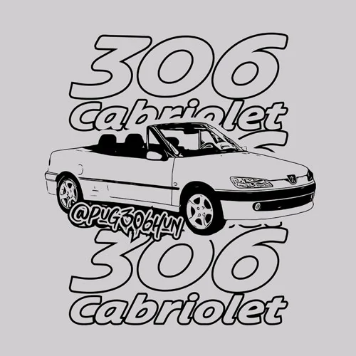 306 cabrio póló (B_Szürke)