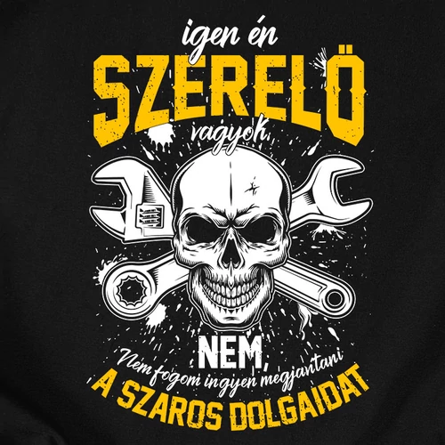 Igen, szerelő vagyok póló (B_Fekete)