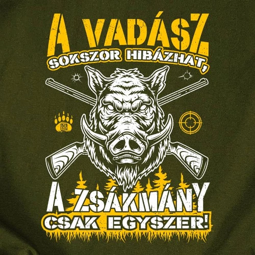 A vadász sokszor hibázhat férfi póló (borító)