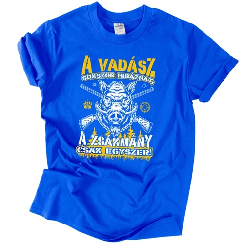 A vadász sokszor hibázhat férfi póló (királykék)