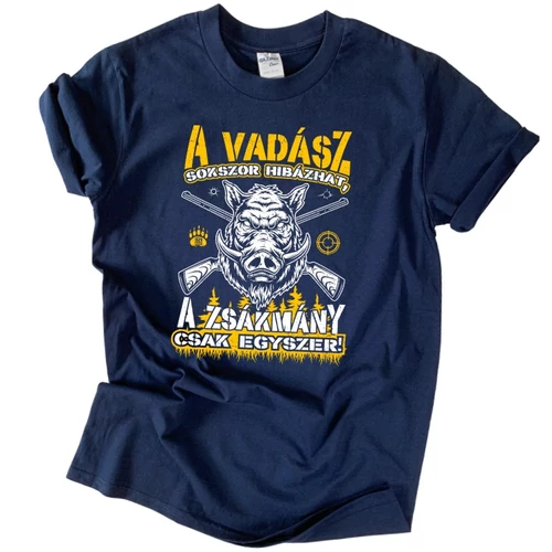 A vadász sokszor hibázhat férfi póló (sötétkék)