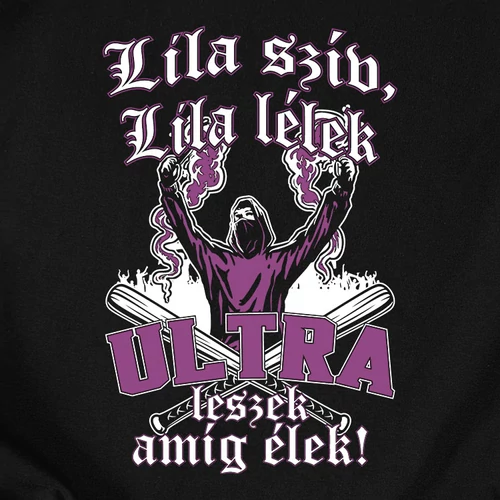 Lila szív, lila lélek - férfi póló (B_Fekete)