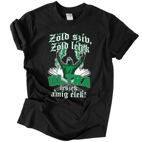 Zöld szív, zöld lélek - férfi póló (Fekete)