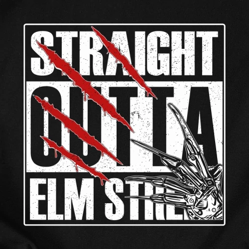 Straight outta Elm street - férfi póló (B_Fekete)