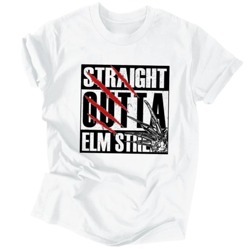 Straight outta Elm street - férfi póló (Fehér)