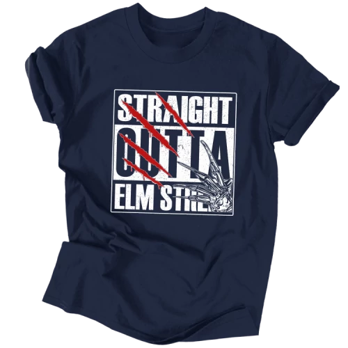 Straight outta Elm street - férfi póló (Sötétkék)
