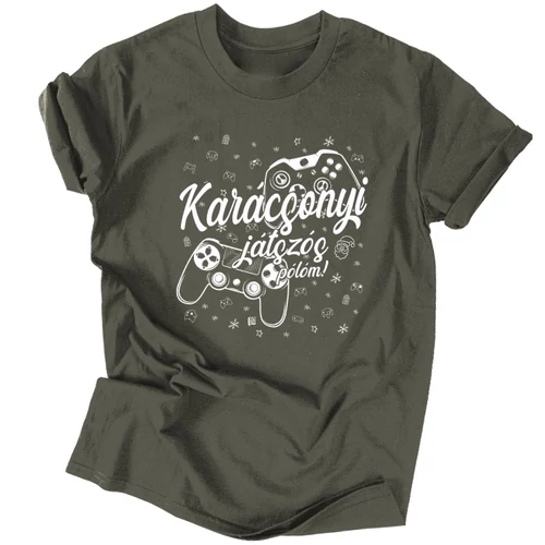 Karácsonyi játszós férfi póló (Grafit)