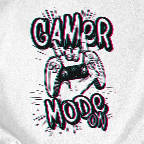 Gamer mode on férfi póló (b_fehér)