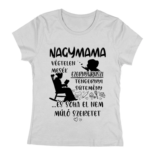 Nagymama női póló (szürke)