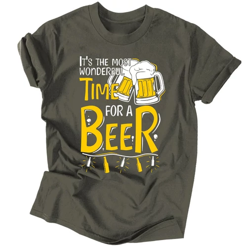 Time for a Beer férfi póló (grafitszürke)