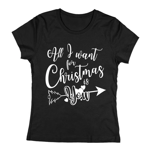All I want karácsonyi páros póló (női fekete)