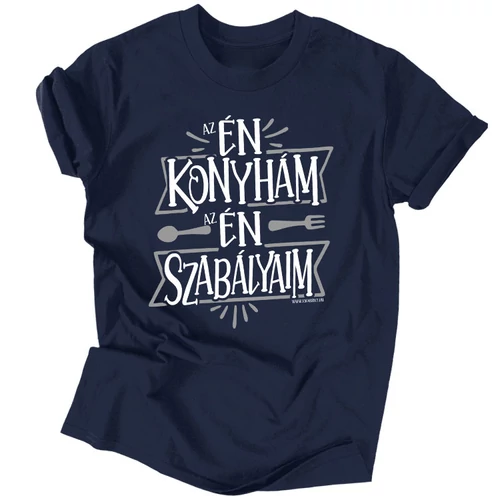 Az én konyhám férfi póló (Sötétkék)