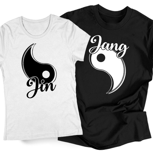 Jin-Jang páros póló szett (fehér-fekete)