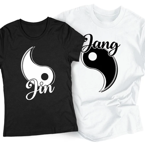 Jin-Jang páros póló szett (női fekete