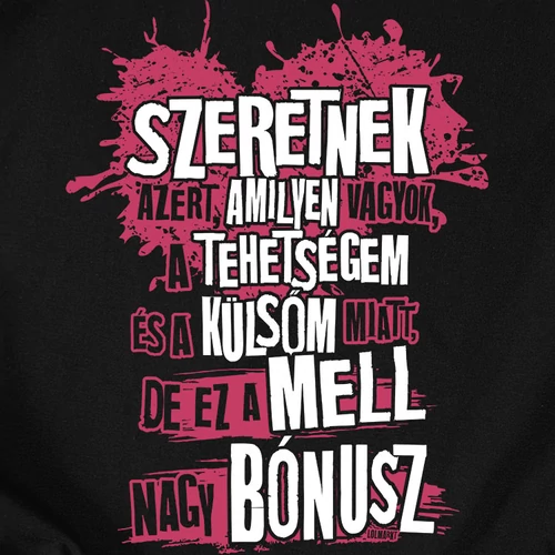 Nagy bónusz női póló  (előnézeti kép-fekete)